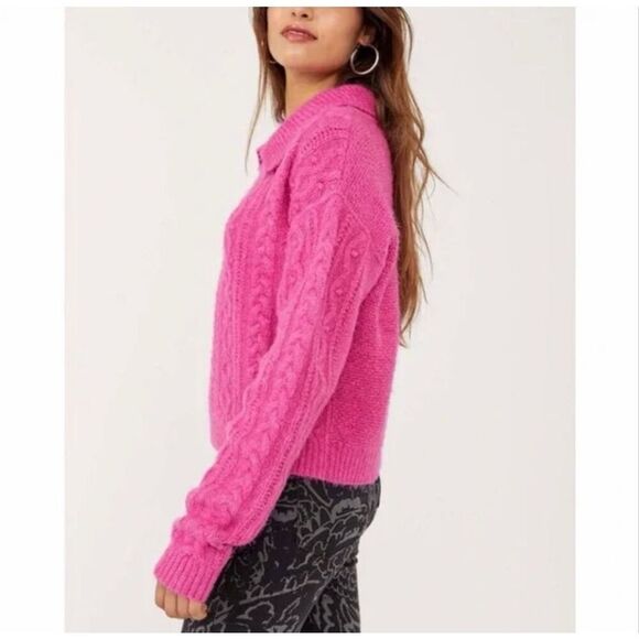 Free People Every Cloud Pullover Fuschia Fizz Size Medium - Picture 2 of 9